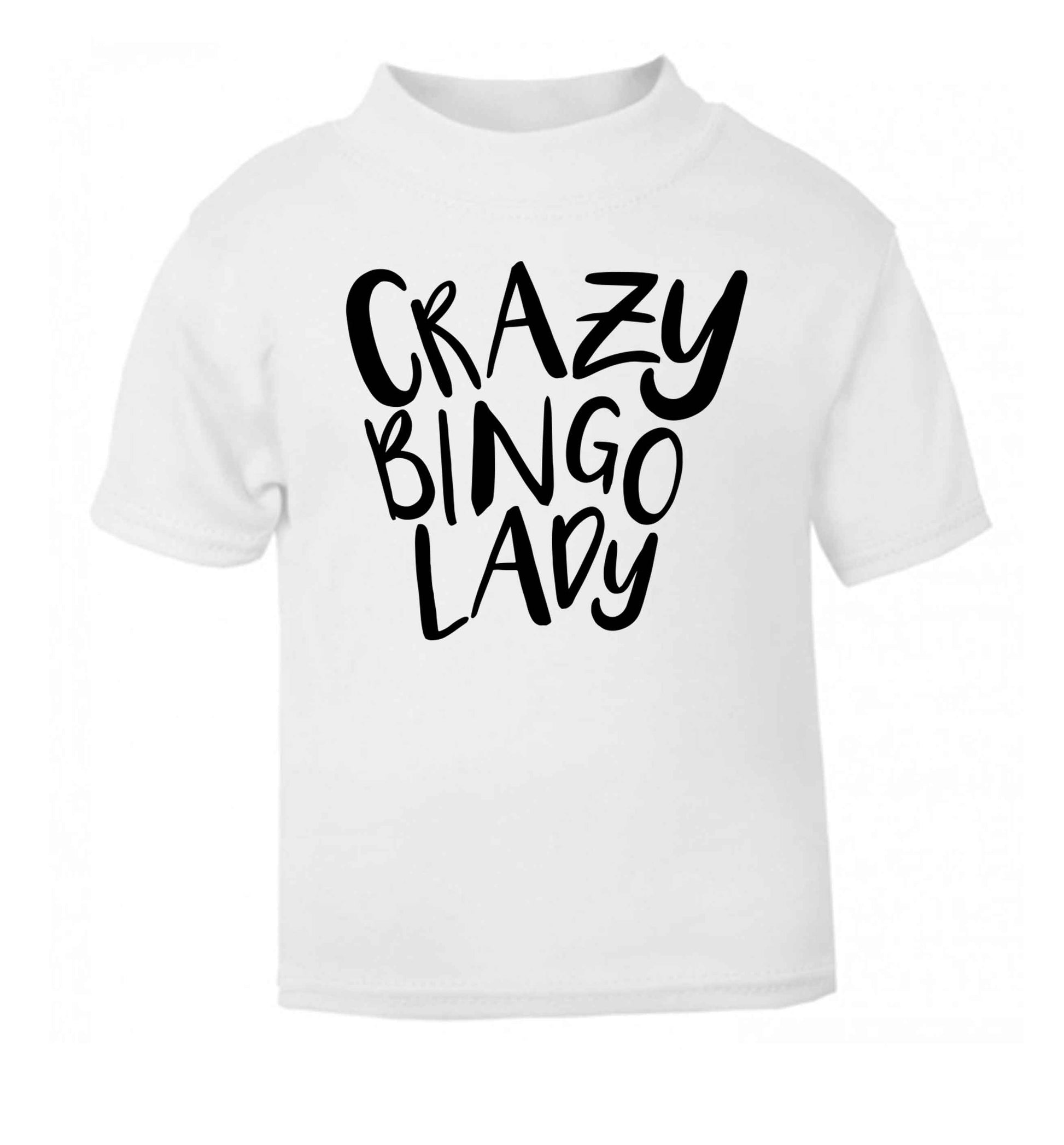 Crazy bingo lady white Baby Toddler Tshirt 2 Years