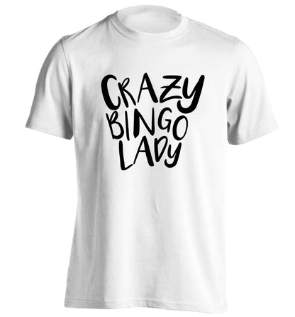 Crazy bingo lady adults unisex white Tshirt 2XL