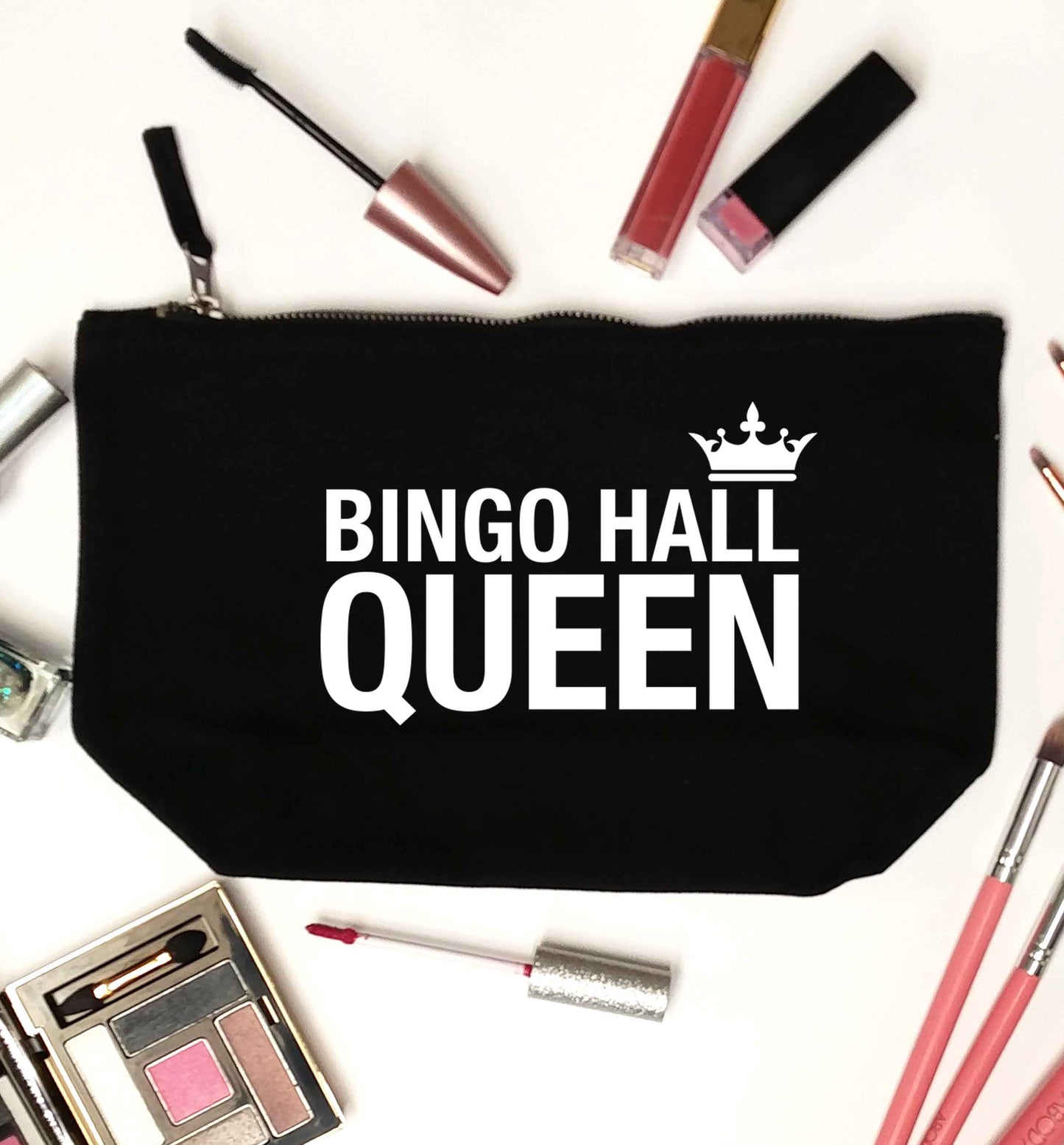 Bingo hall queen black makeup bag