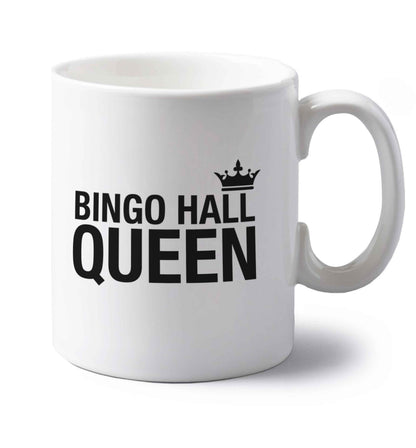 Bingo hall queen left handed white ceramic mug 