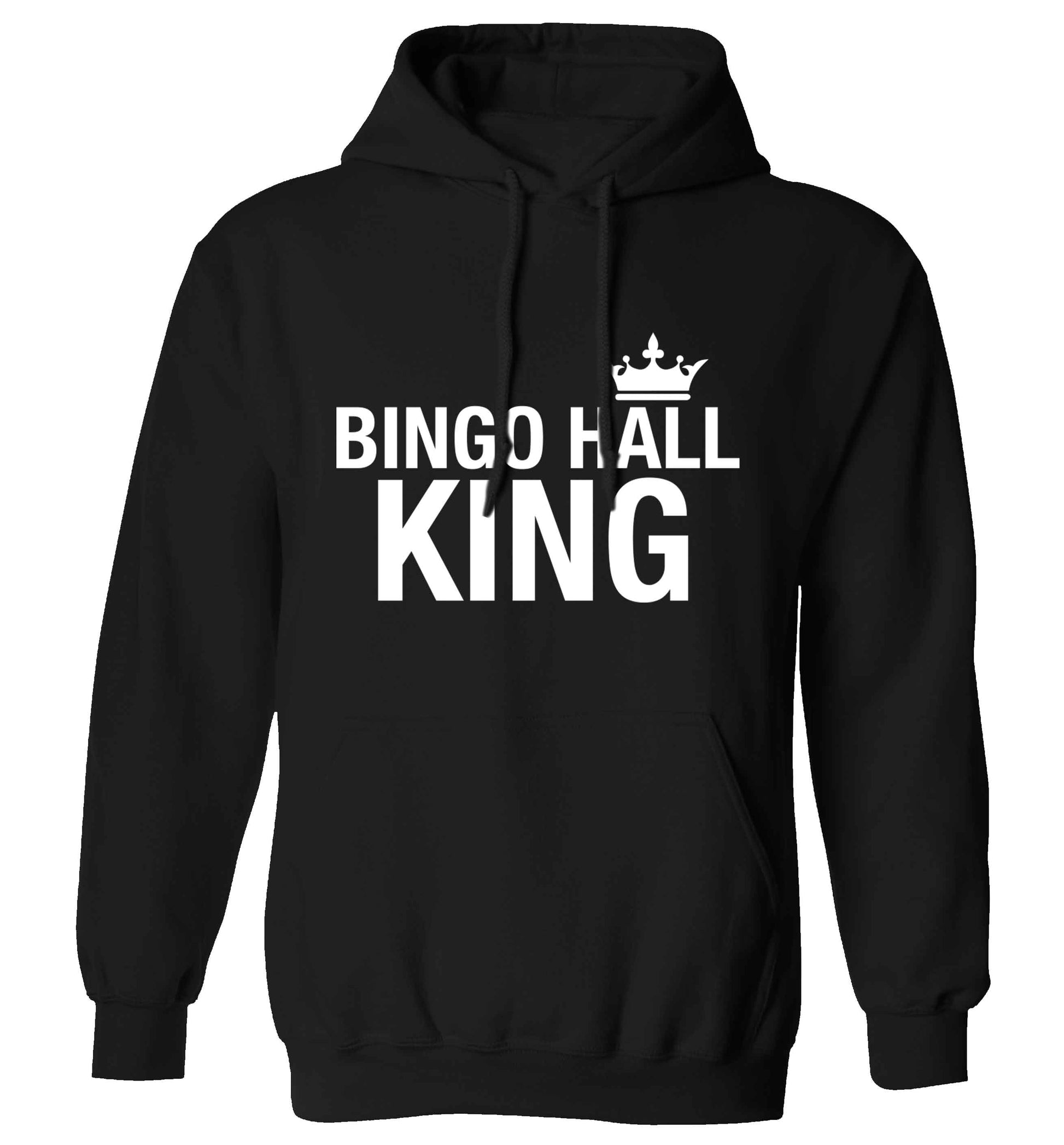 Bingo hall king adults unisex black hoodie 2XL