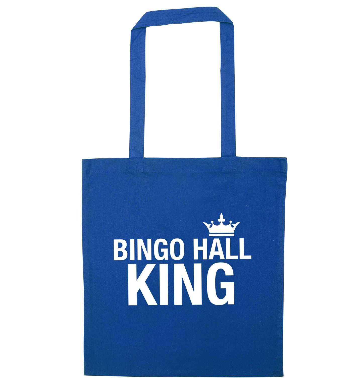 Bingo hall king blue tote bag