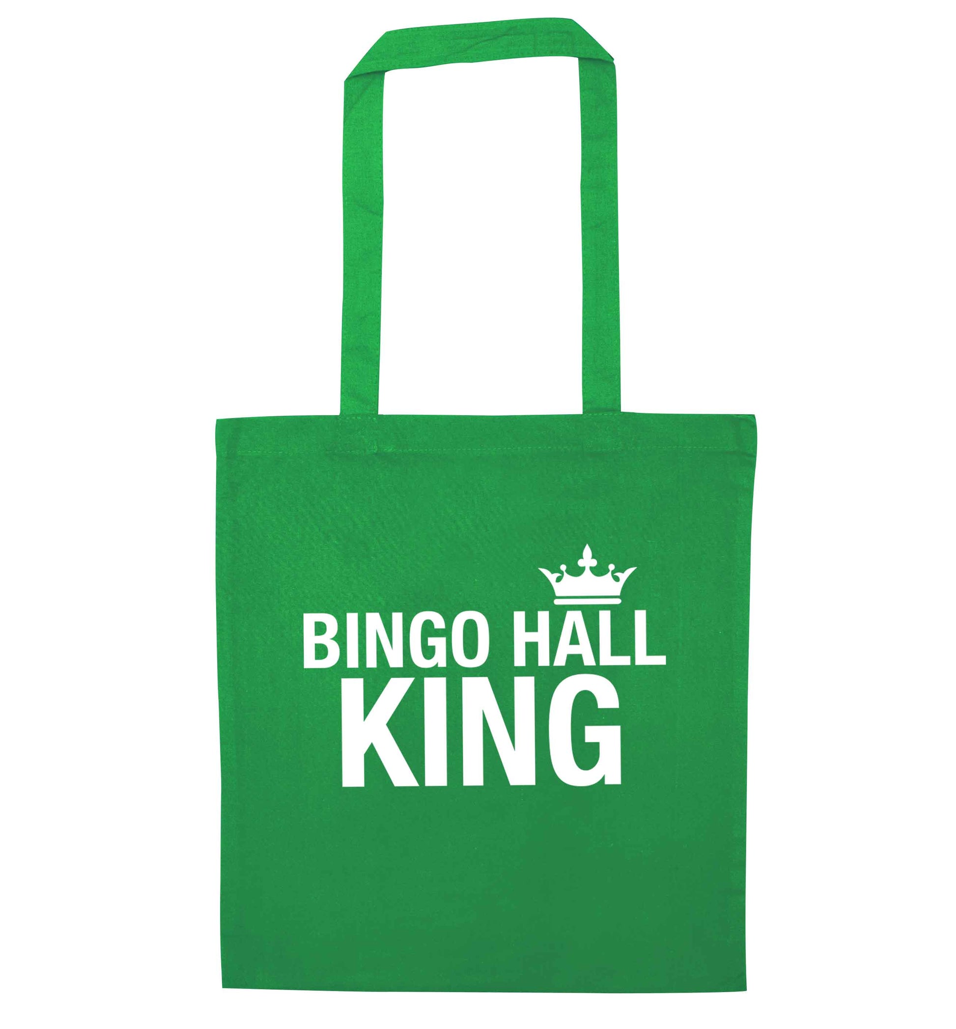 Bingo hall king green tote bag