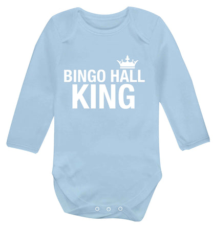 Bingo hall king Baby Vest long sleeved pale blue 6-12 months