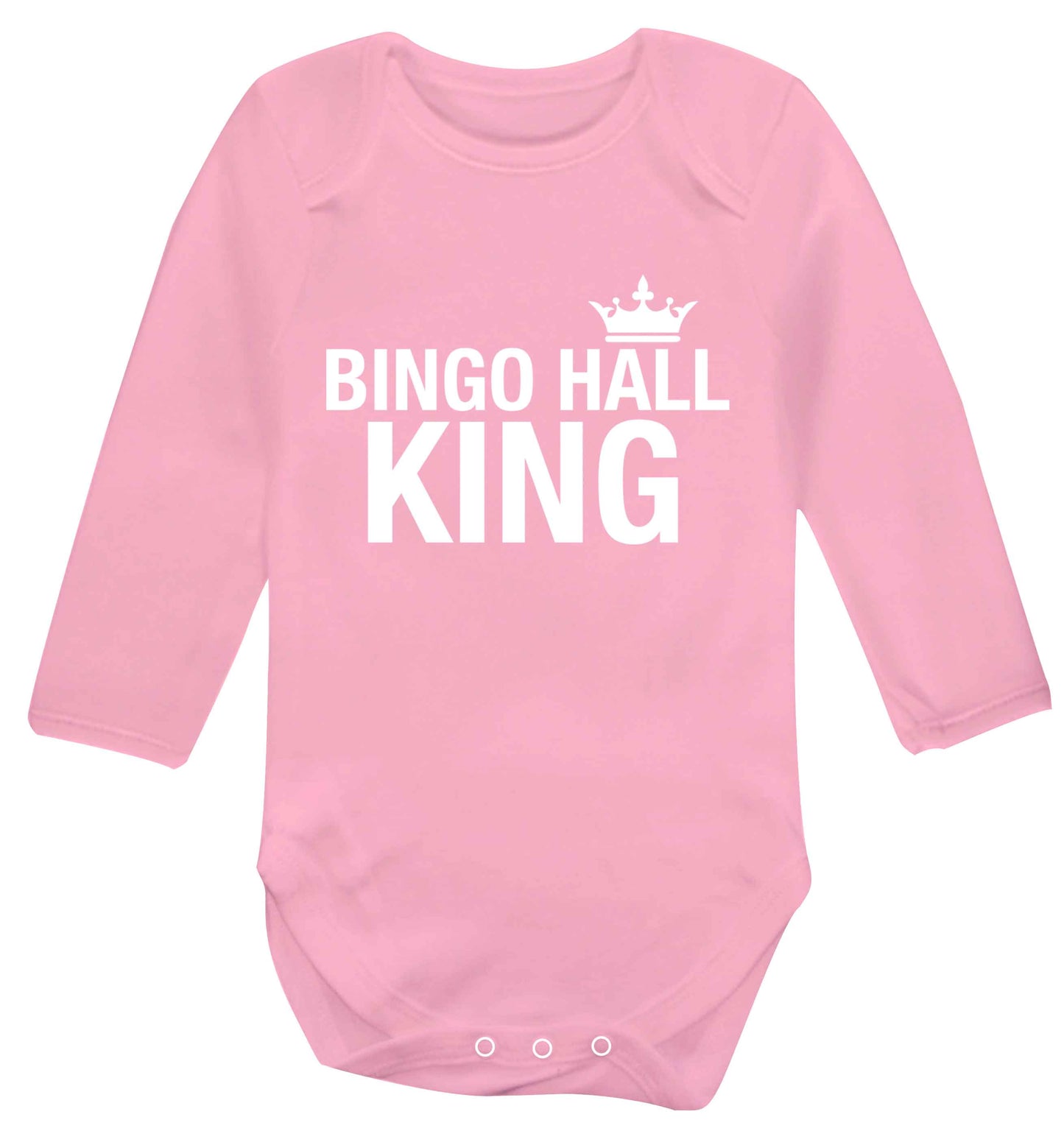 Bingo hall king Baby Vest long sleeved pale pink 6-12 months