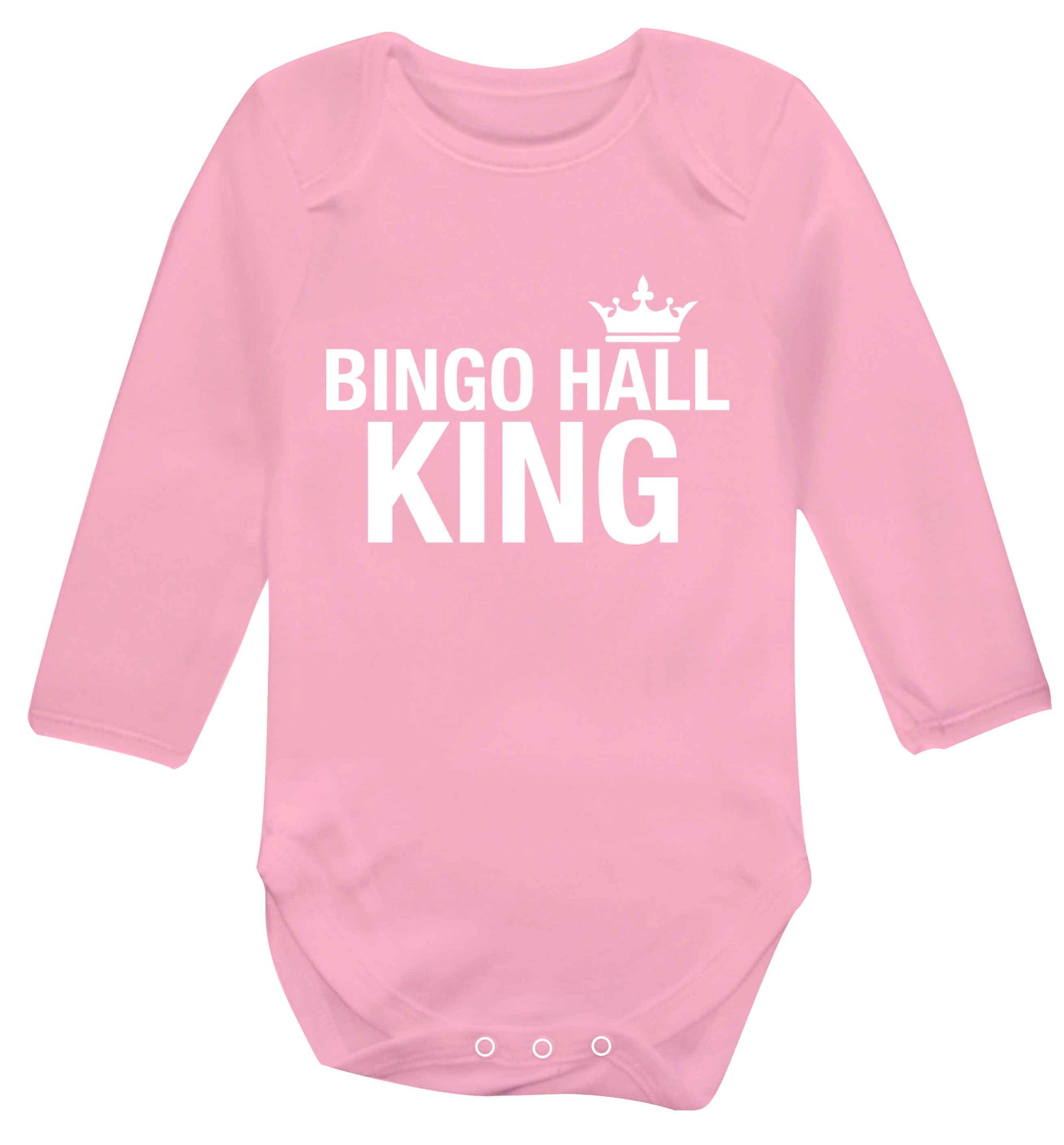 Bingo hall king Baby Vest long sleeved pale pink 6-12 months