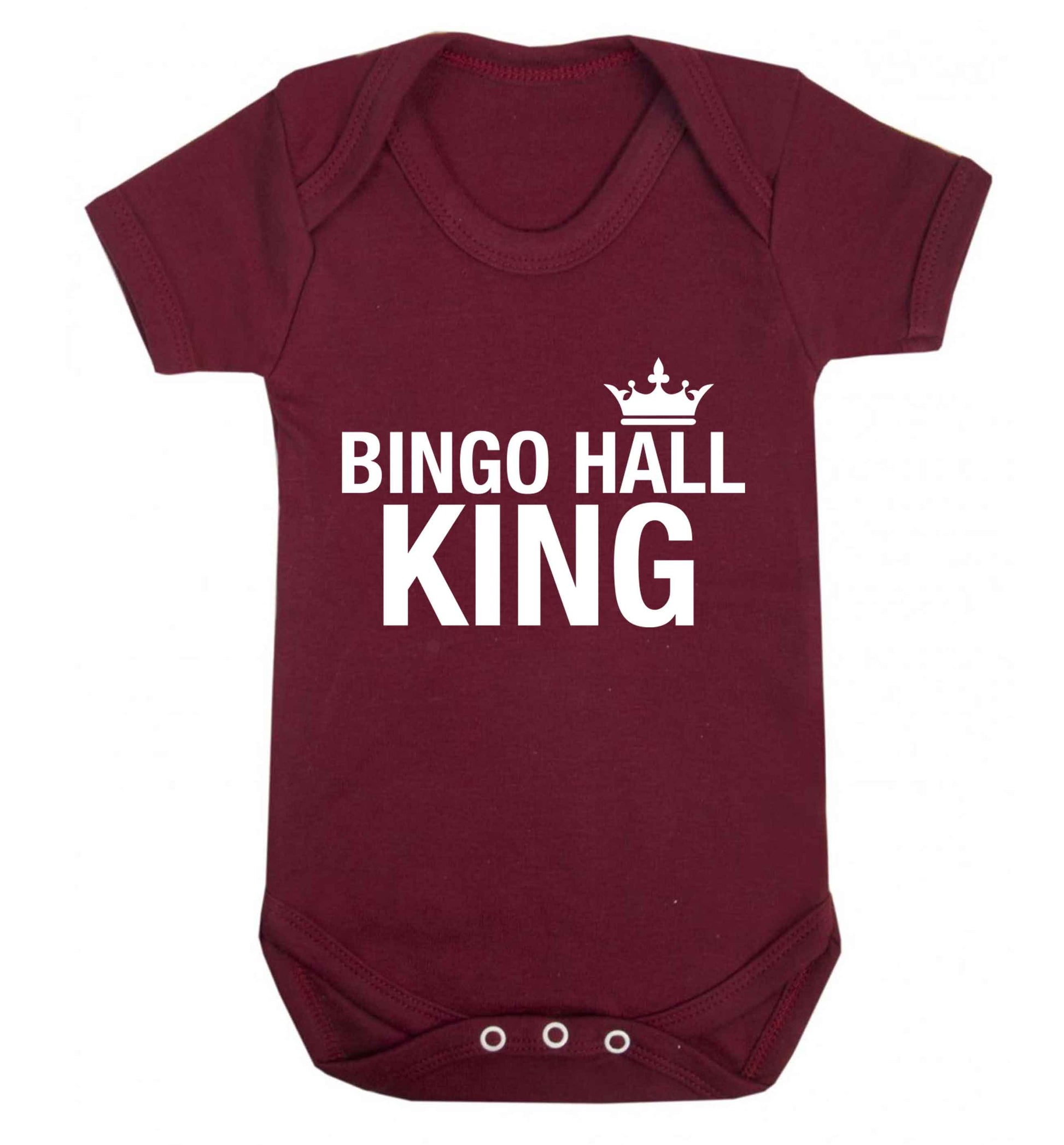 Bingo hall king Baby Vest maroon 18-24 months