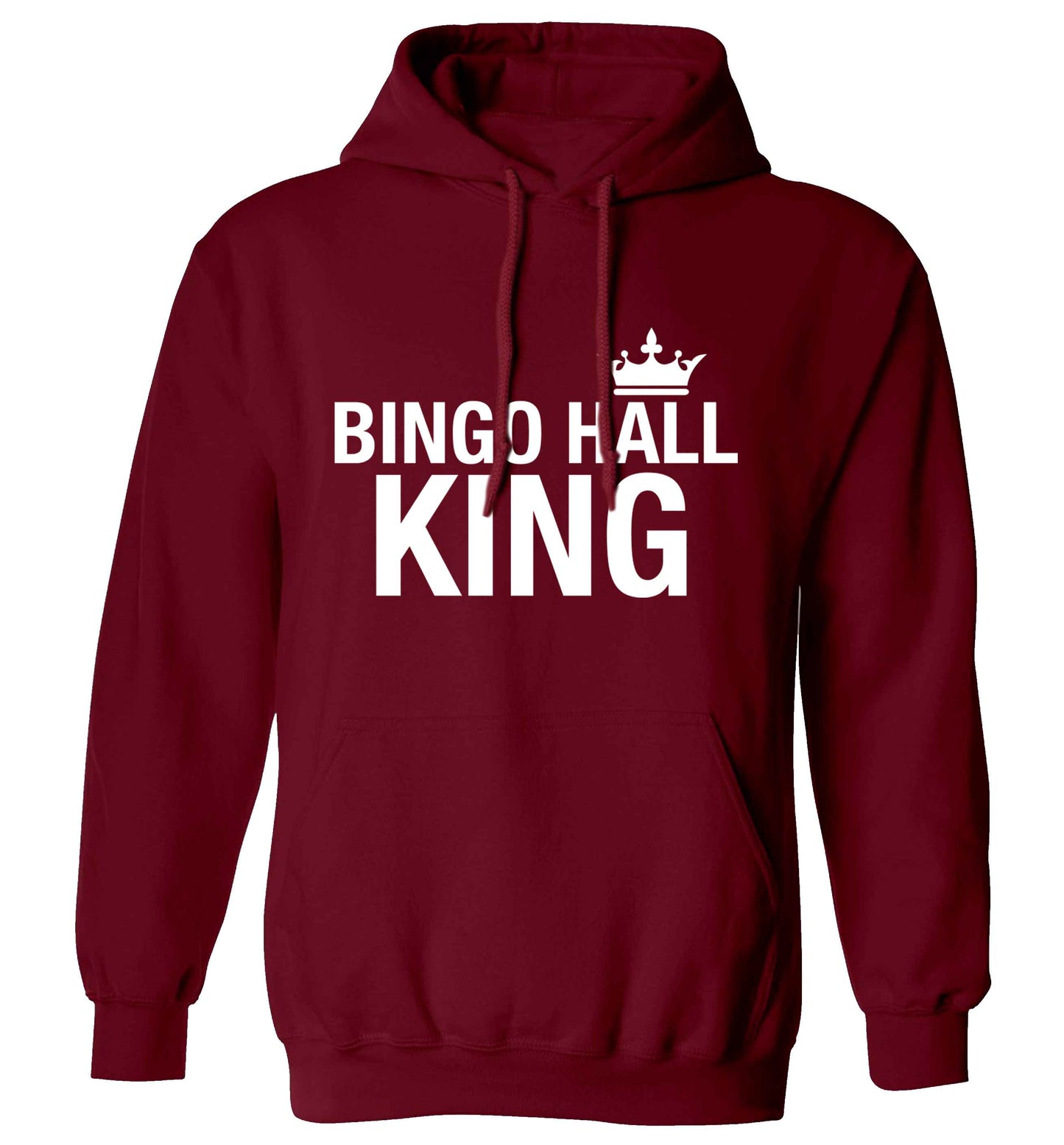 Bingo hall king adults unisex maroon hoodie 2XL
