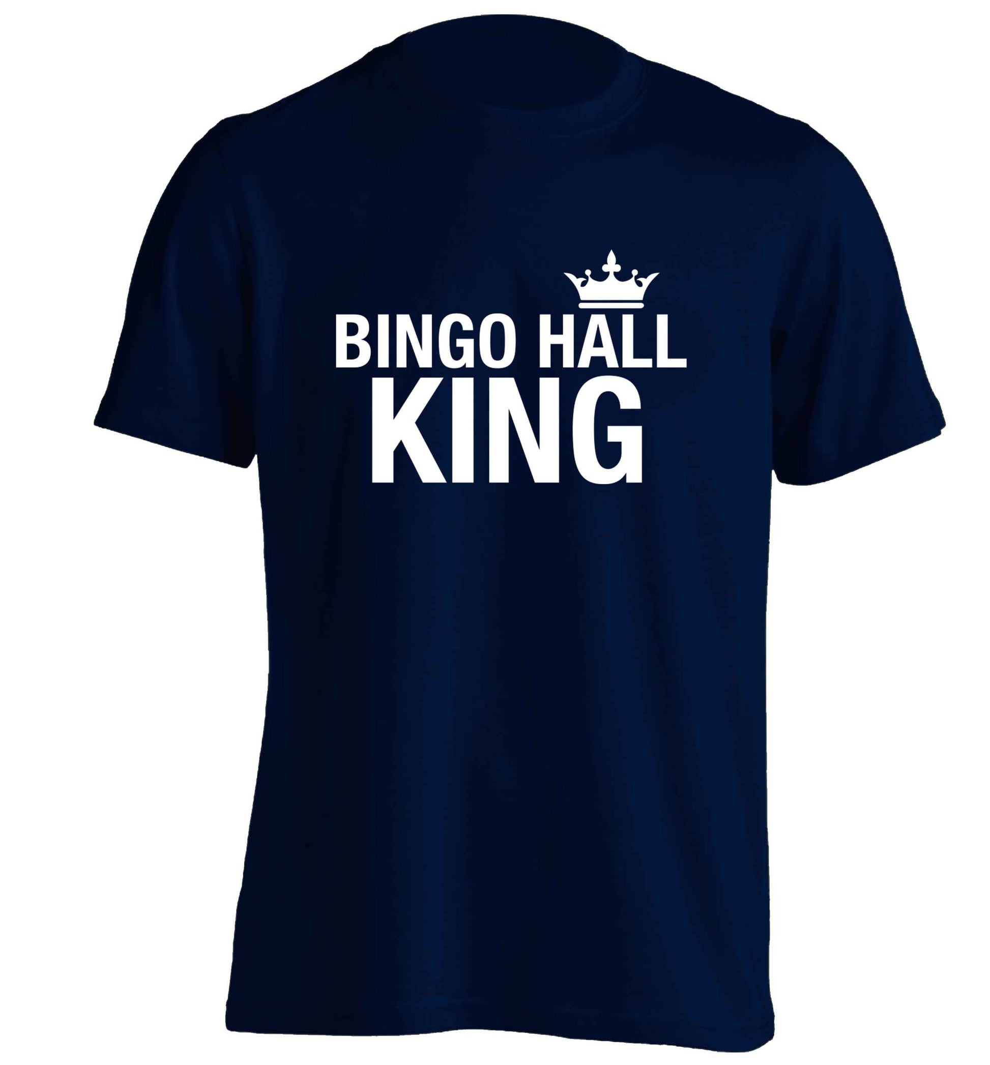 Bingo hall king adults unisex navy Tshirt 2XL