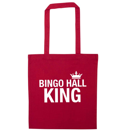 Bingo hall king red tote bag