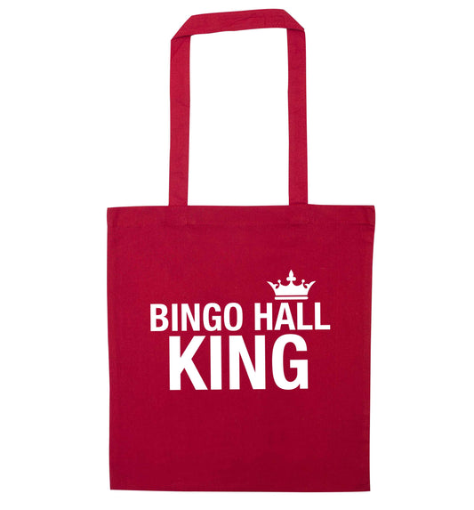 Bingo hall king red tote bag