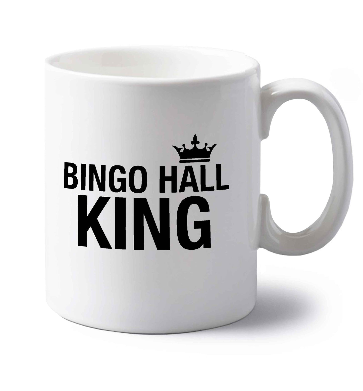 Bingo hall king left handed white ceramic mug 