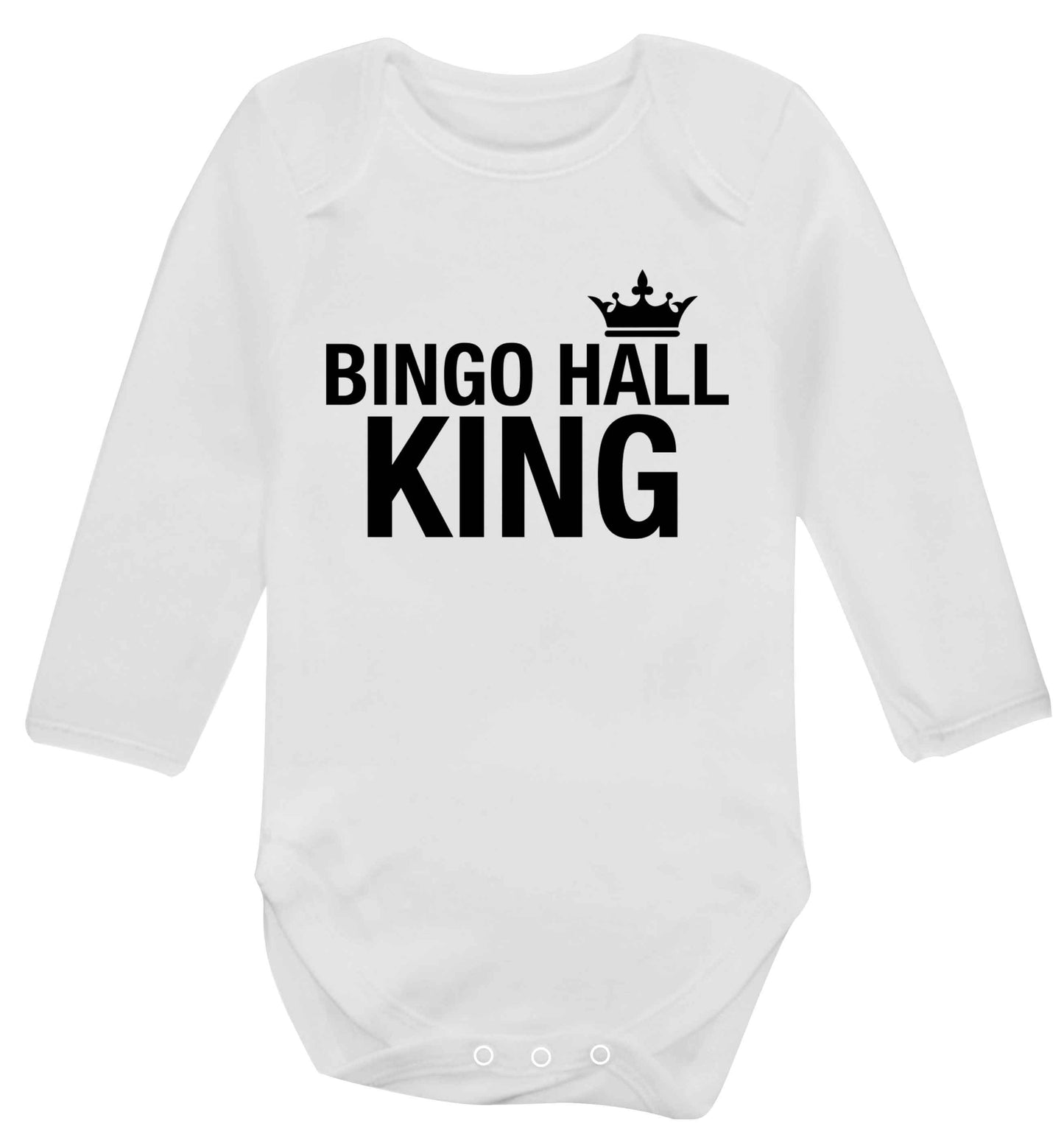 Bingo hall king Baby Vest long sleeved white 6-12 months
