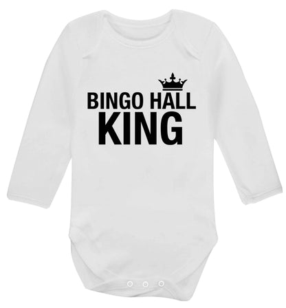 Bingo hall king Baby Vest long sleeved white 6-12 months