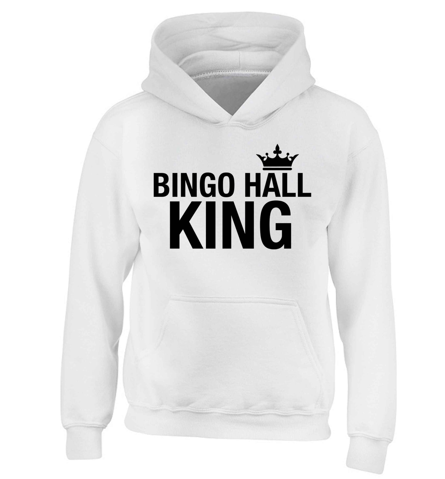 Bingo hall king children's white hoodie 12-13 Years
