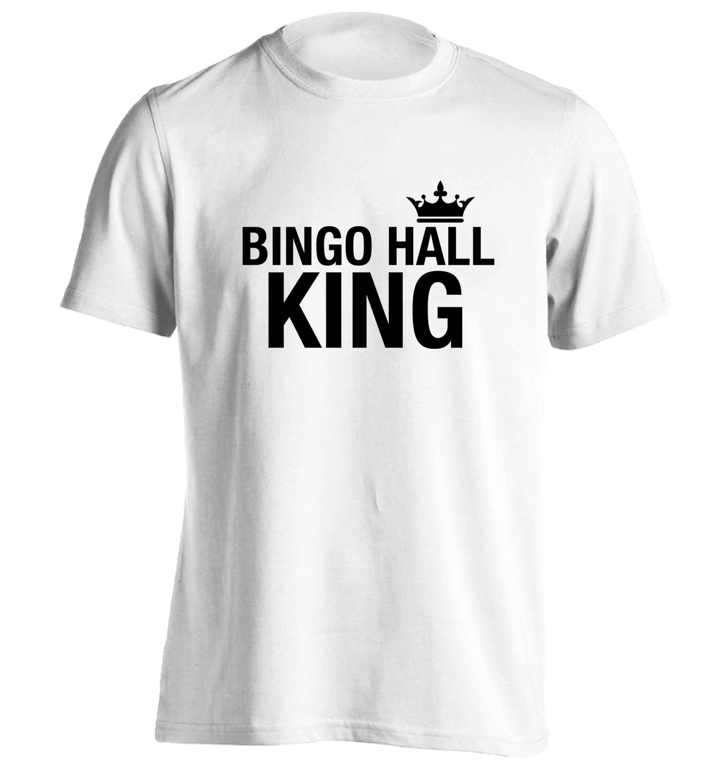 Bingo hall king adults unisex white Tshirt 2XL