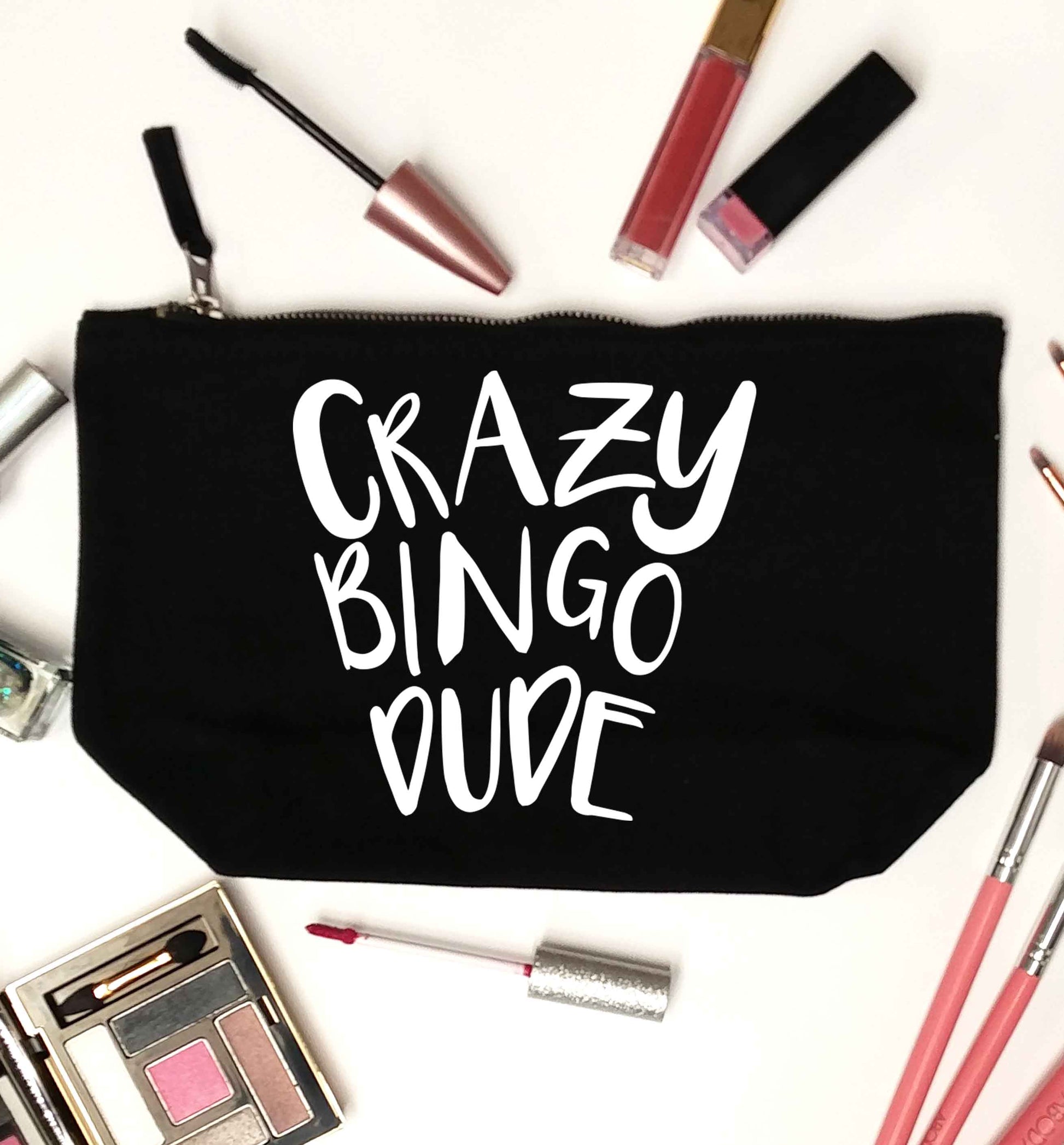Crazy bingo dude black makeup bag