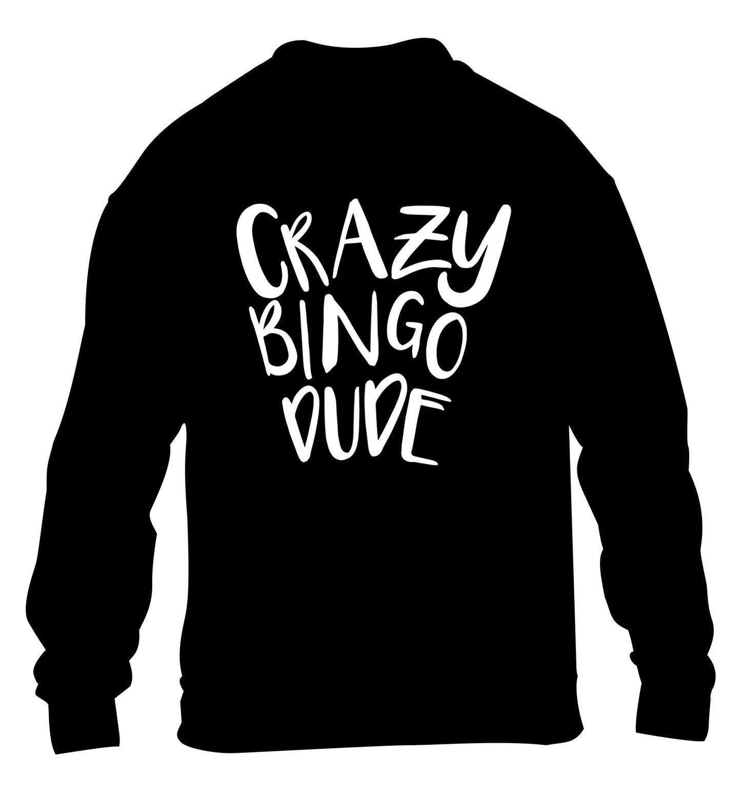 Crazy bingo dude children's black sweater 12-13 Years