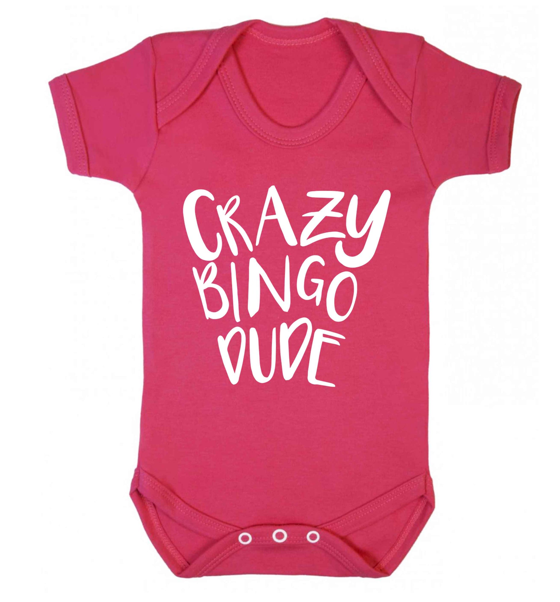 Crazy bingo dude Baby Vest dark pink 18-24 months