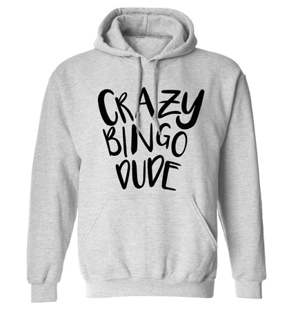 Crazy bingo dude adults unisex grey hoodie 2XL