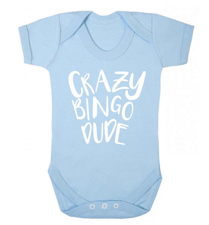 Crazy bingo dude Baby Vest pale blue 18-24 months
