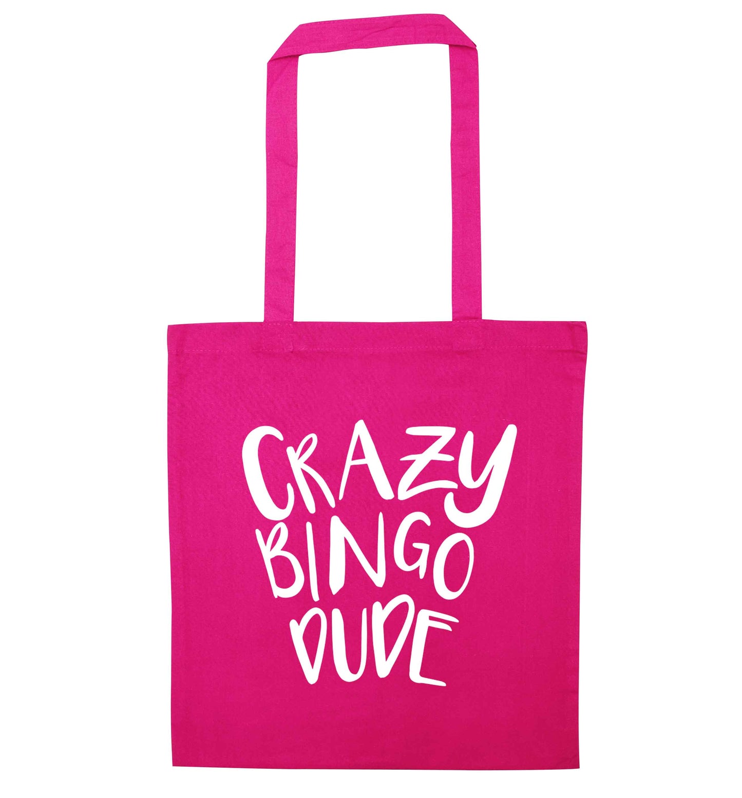 Crazy bingo dude pink tote bag