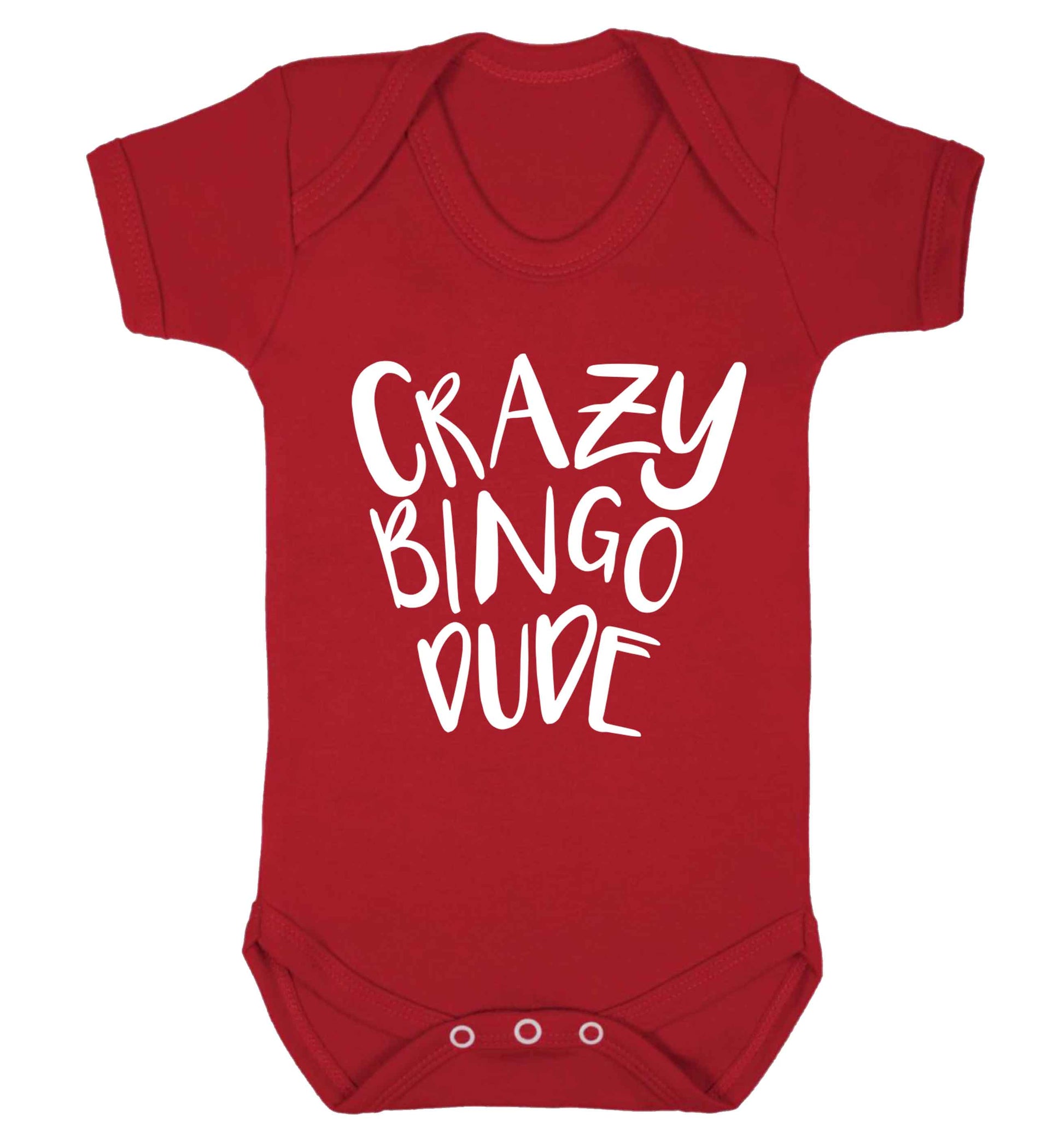 Crazy bingo dude Baby Vest red 18-24 months