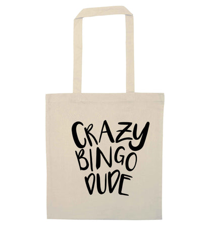 Crazy bingo dude natural tote bag