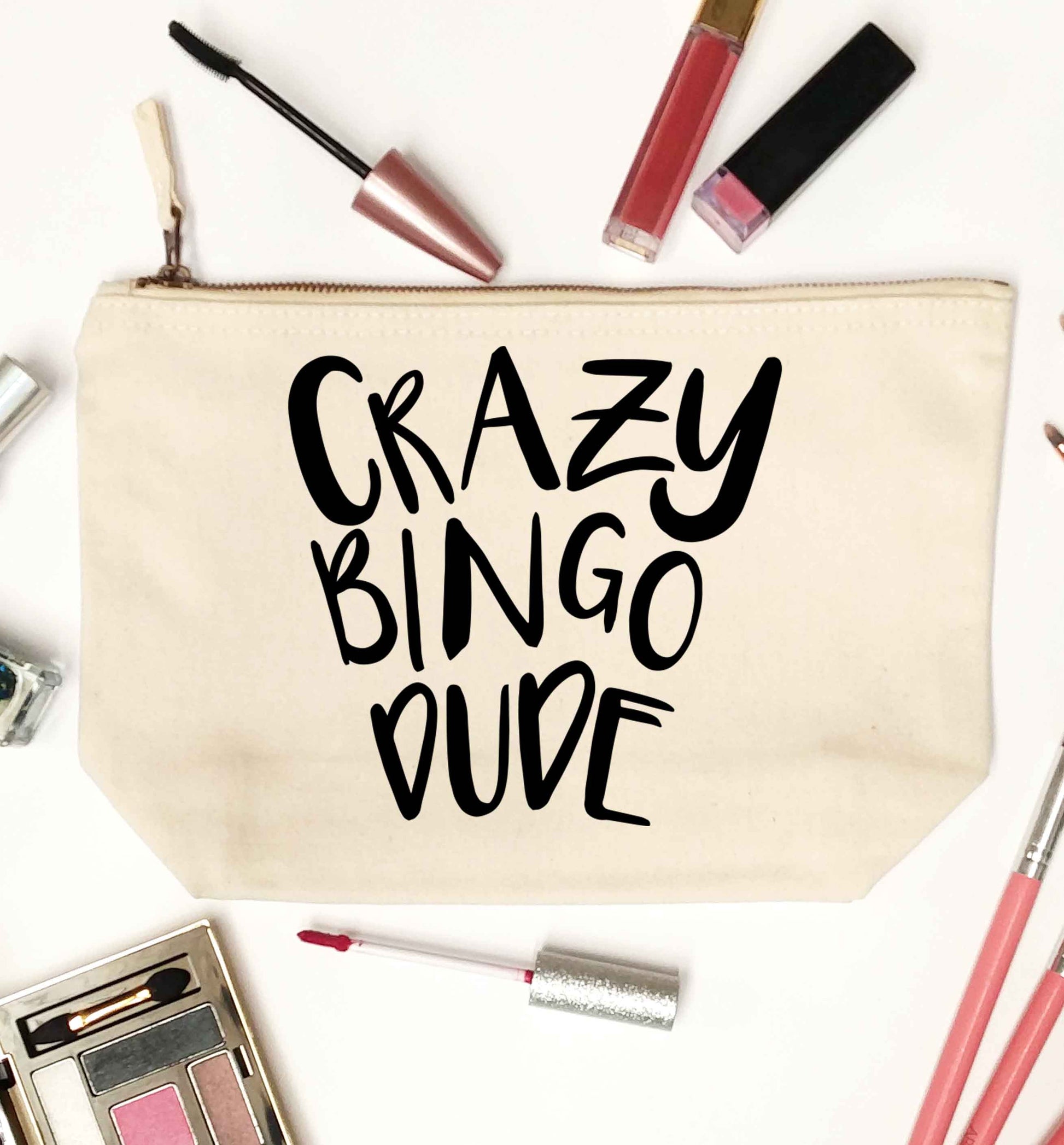 Crazy bingo dude natural makeup bag