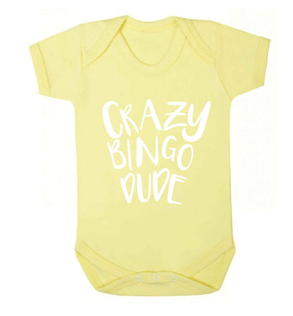 Crazy bingo dude Baby Vest pale yellow 18-24 months
