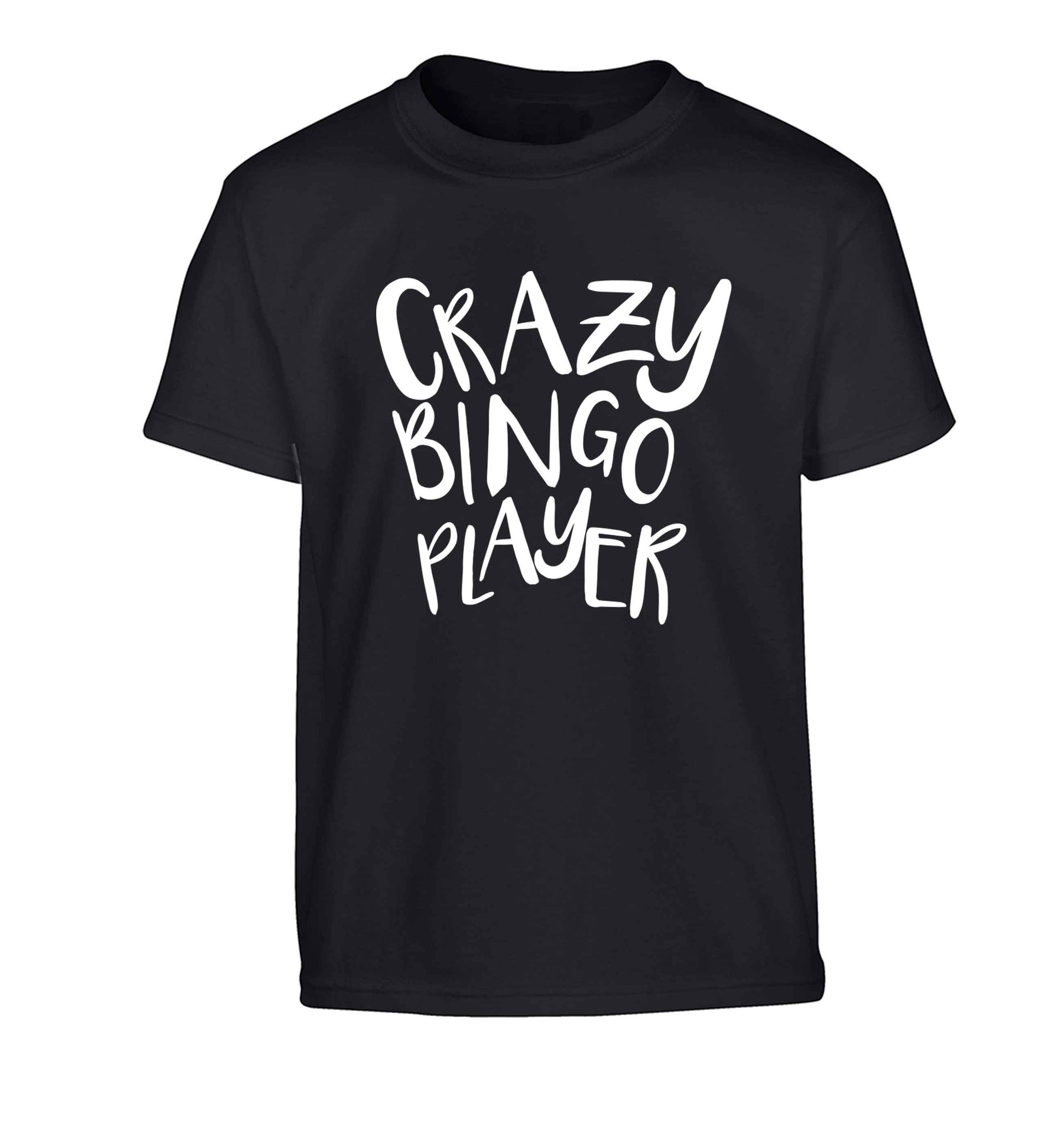 Crazy bingo player Children's black Tshirt 12-13 Years