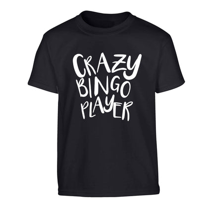 Crazy bingo player Children's black Tshirt 12-13 Years