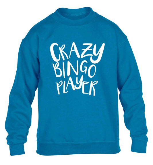 Crazy bingo player children's blue sweater 12-13 Years