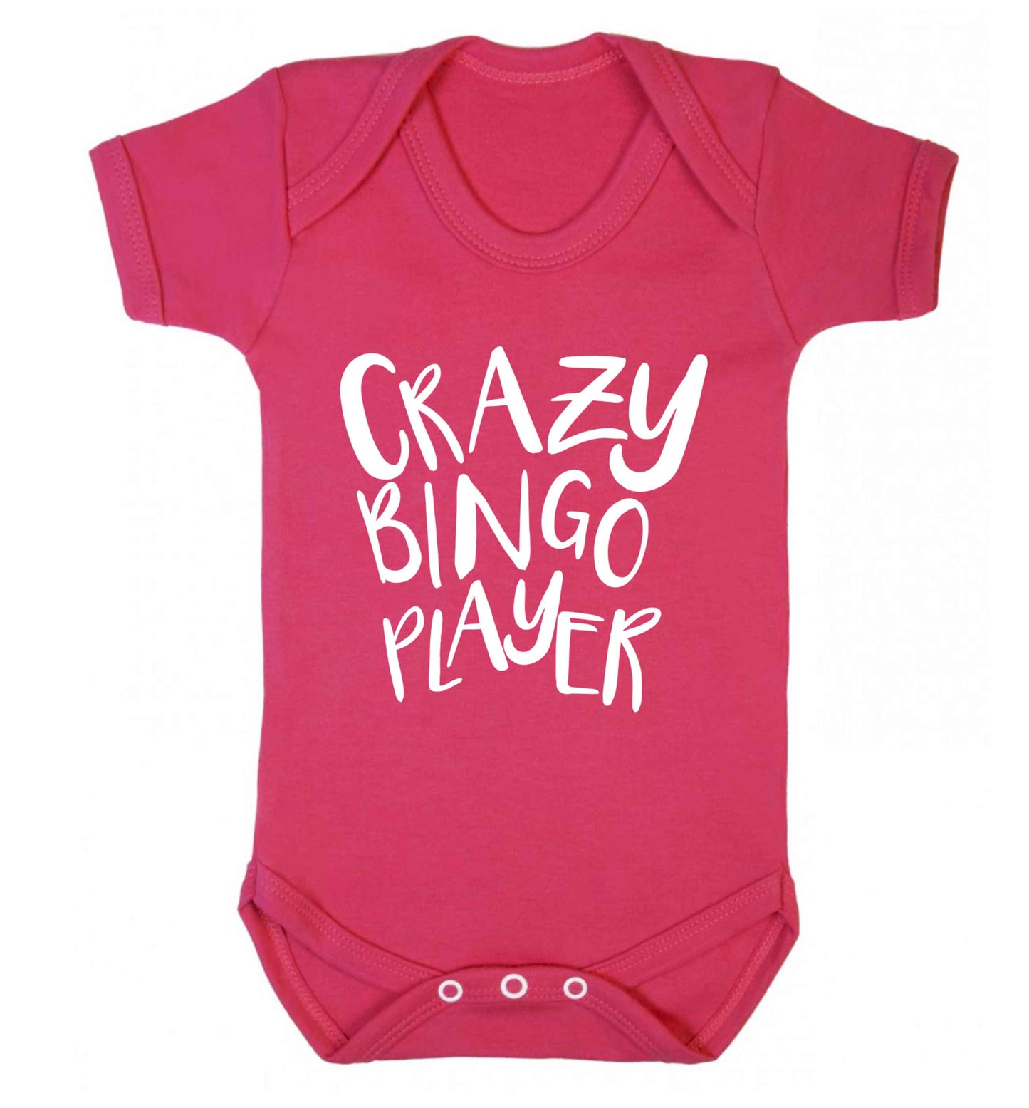 Crazy bingo player Baby Vest dark pink 18-24 months