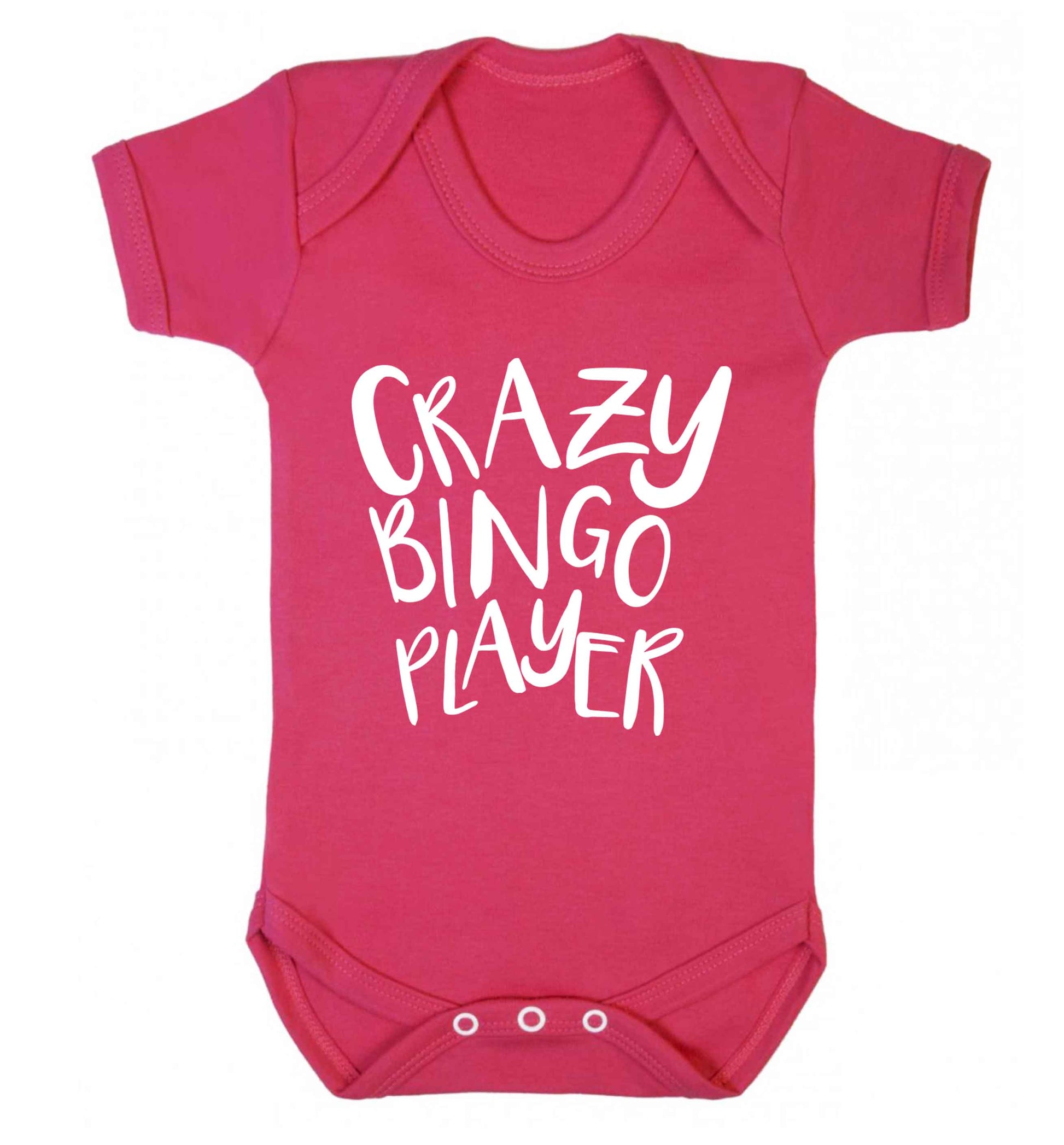 Crazy bingo player Baby Vest dark pink 18-24 months