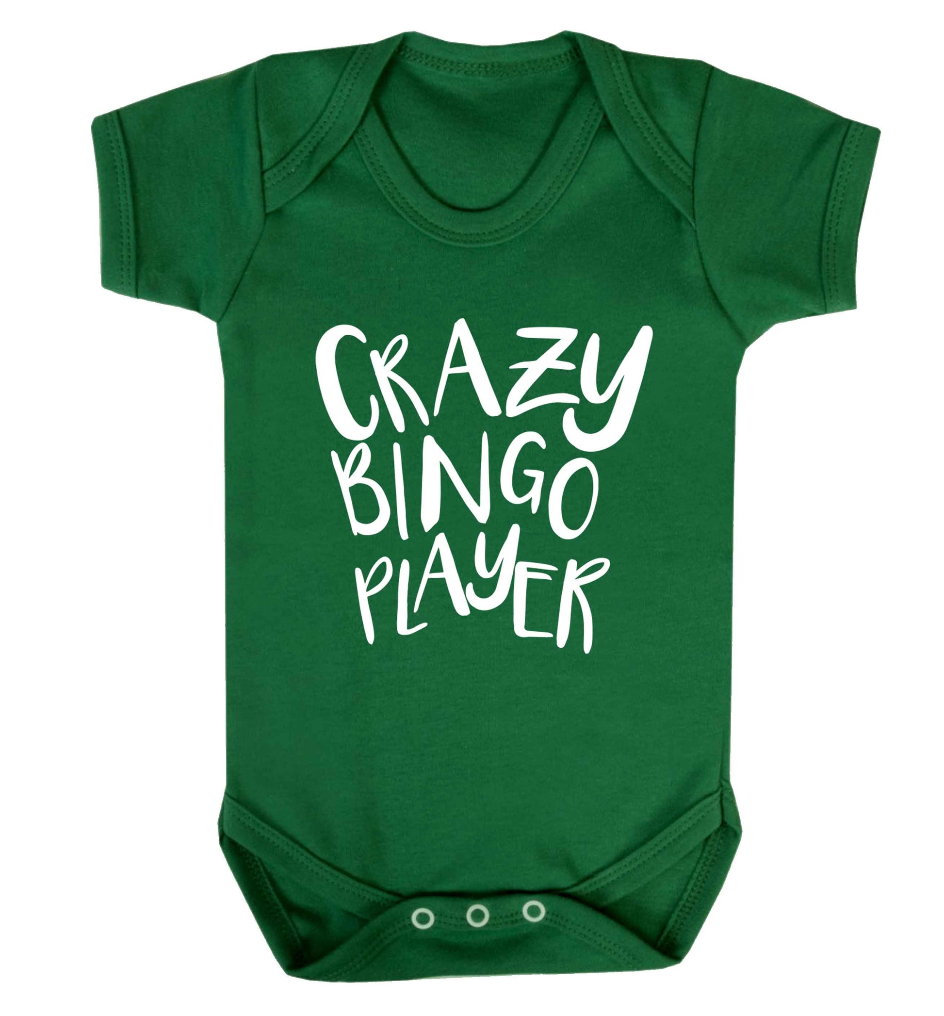 Crazy bingo player Baby Vest green 18-24 months