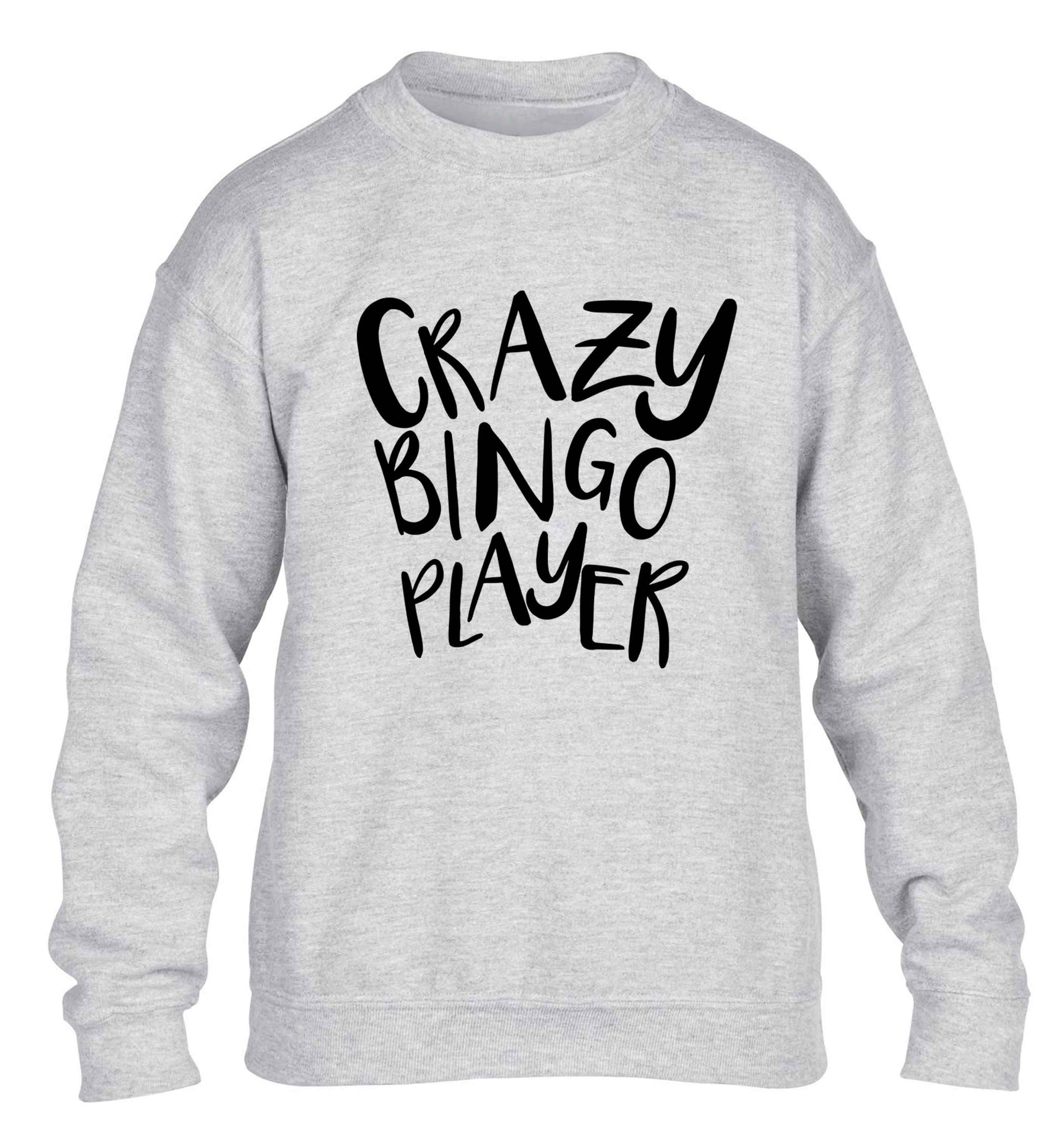 Crazy bingo player children's grey sweater 12-13 Years