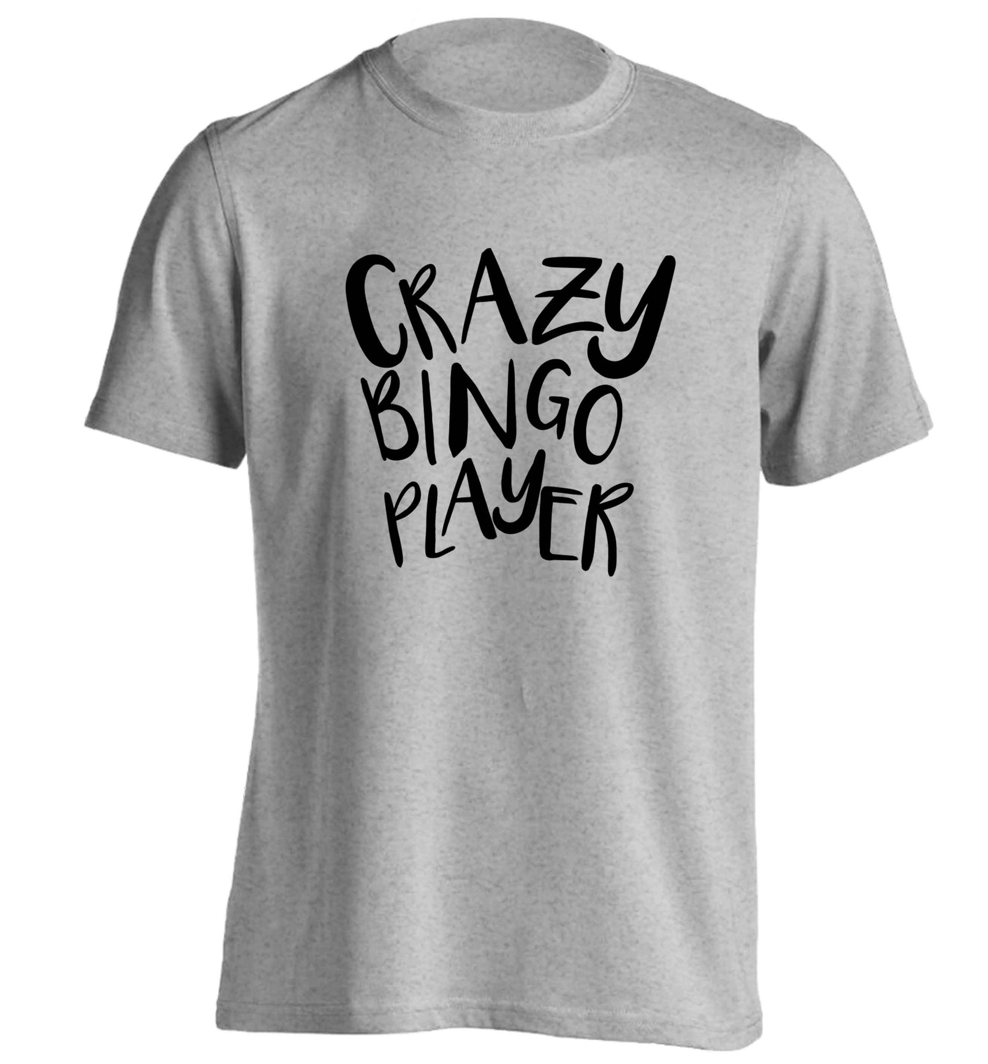 Crazy bingo player adults unisex grey Tshirt 2XL
