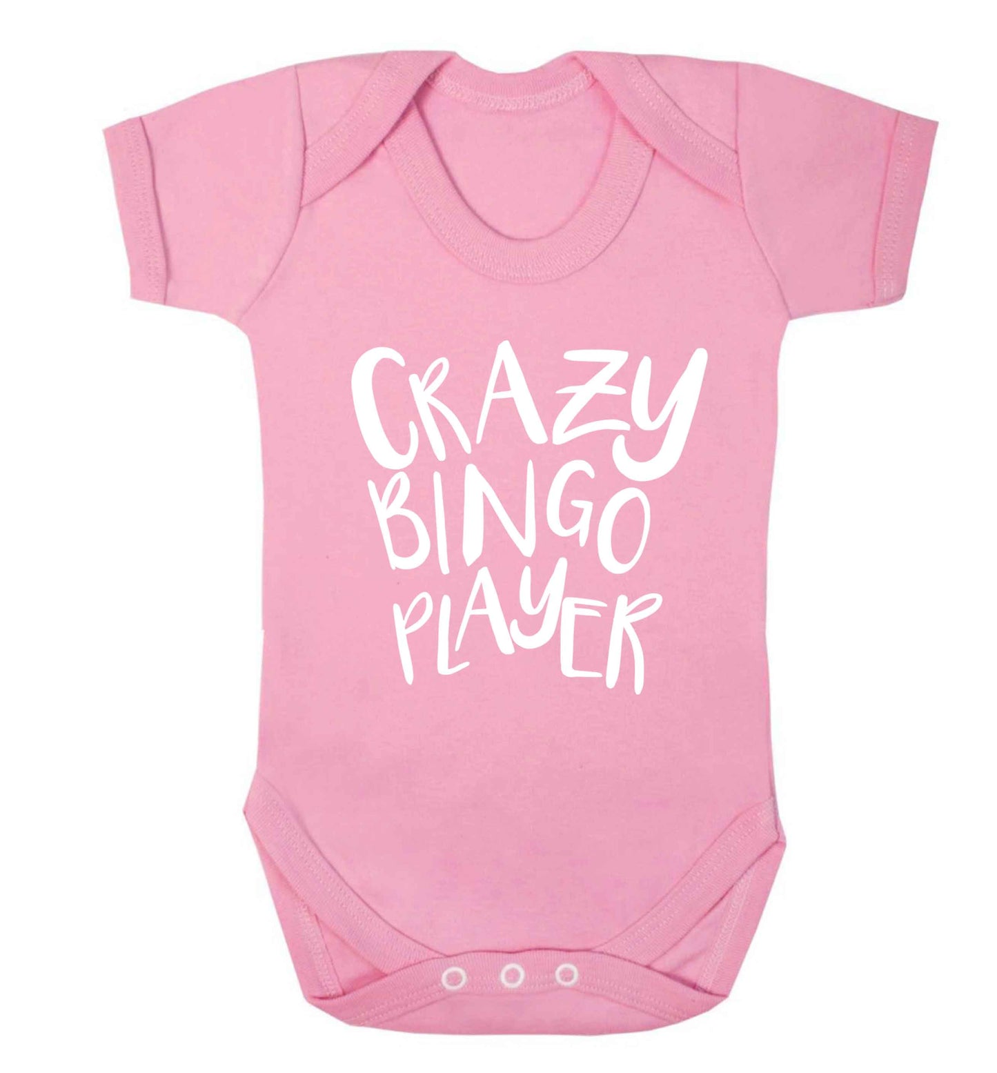 Crazy bingo player Baby Vest pale pink 18-24 months