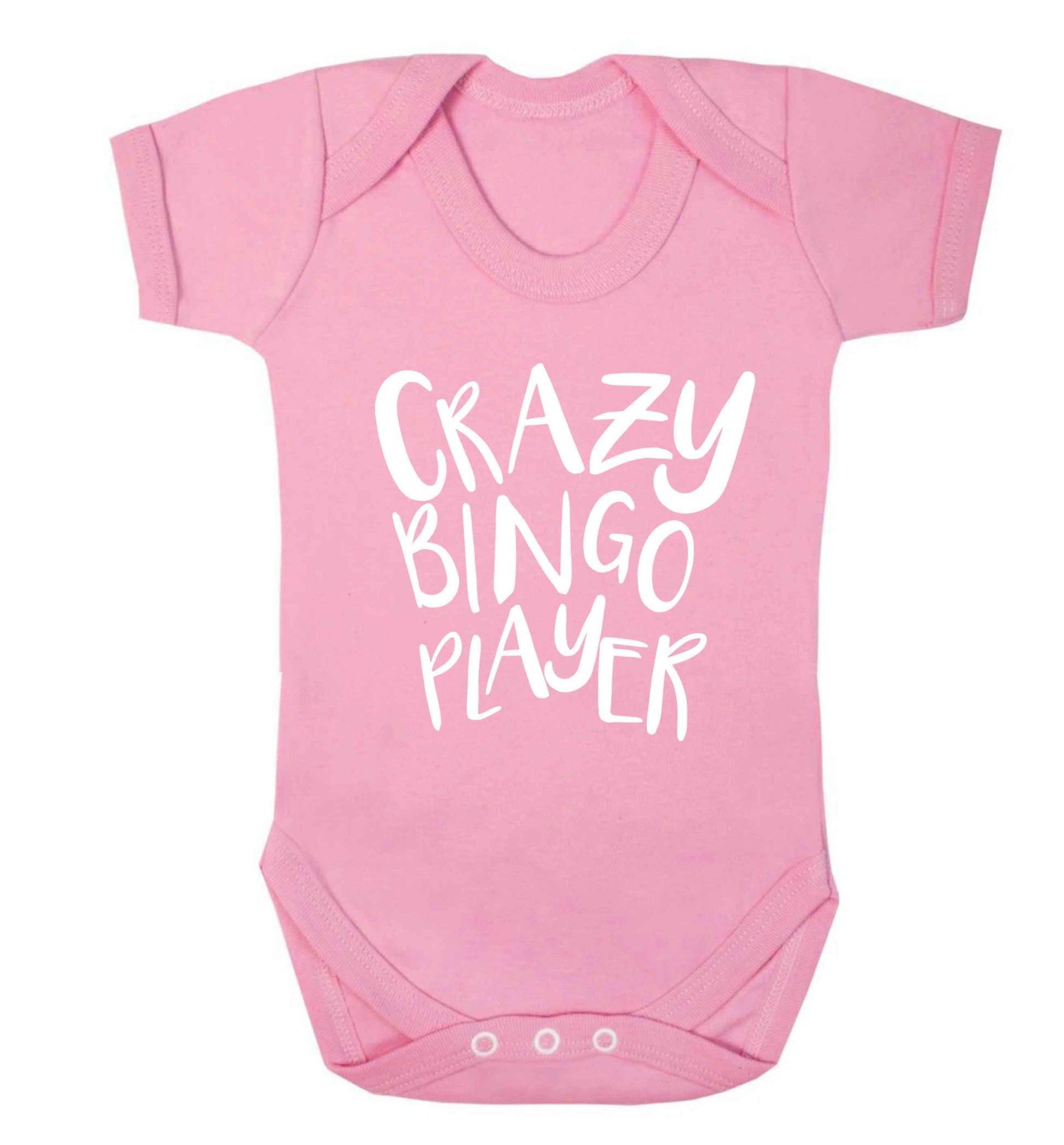 Crazy bingo player Baby Vest pale pink 18-24 months