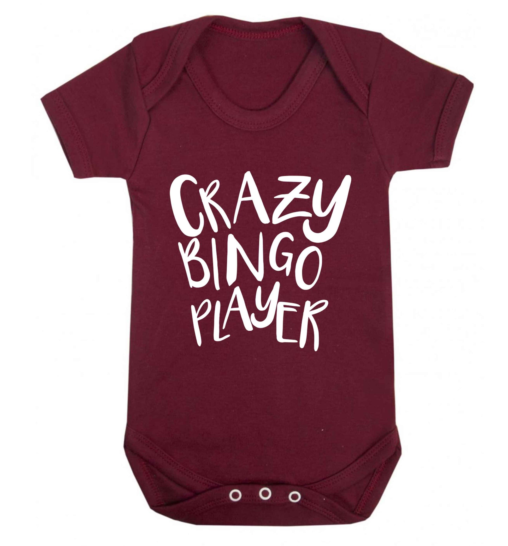 Crazy bingo player Baby Vest maroon 18-24 months