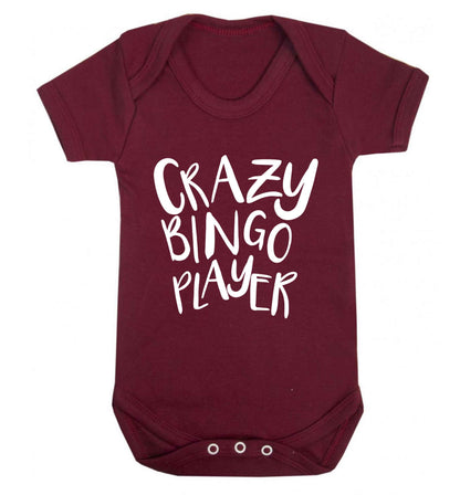 Crazy bingo player Baby Vest maroon 18-24 months