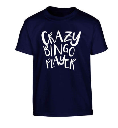 Crazy bingo player Children's navy Tshirt 12-13 Years