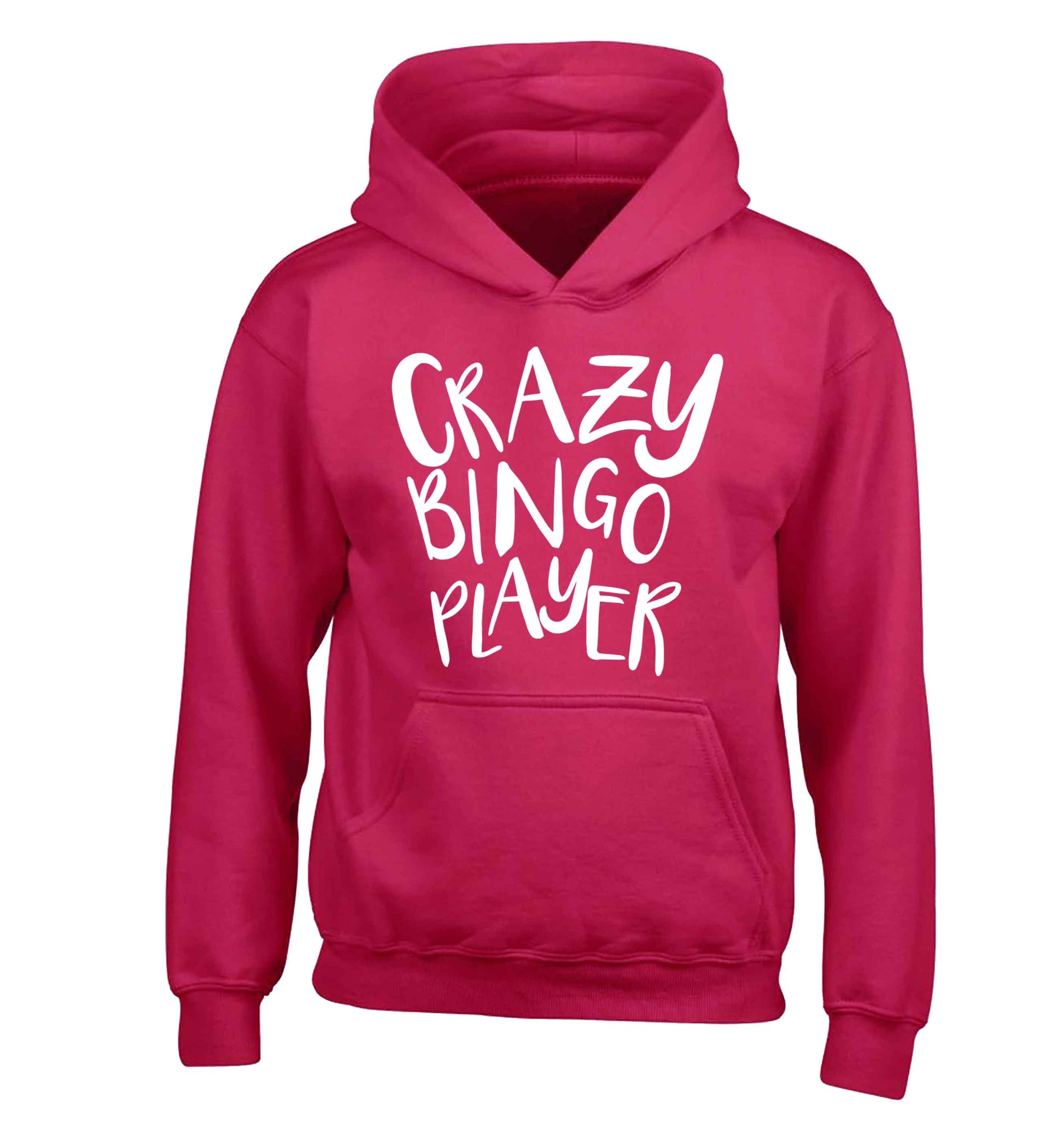 Crazy bingo player children's pink hoodie 12-13 Years