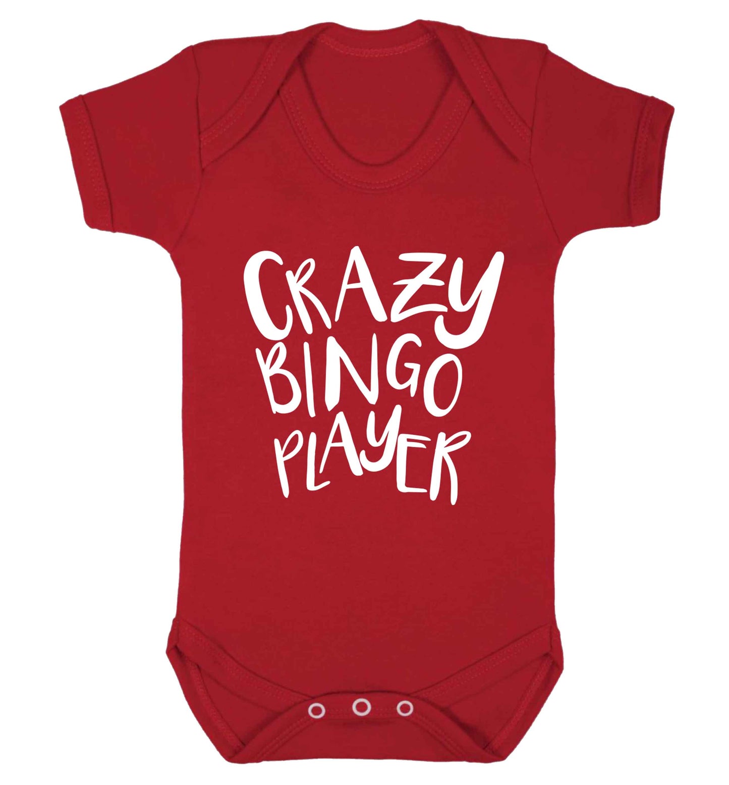 Crazy bingo player Baby Vest red 18-24 months