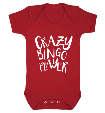 Crazy bingo player Baby Vest red 18-24 months
