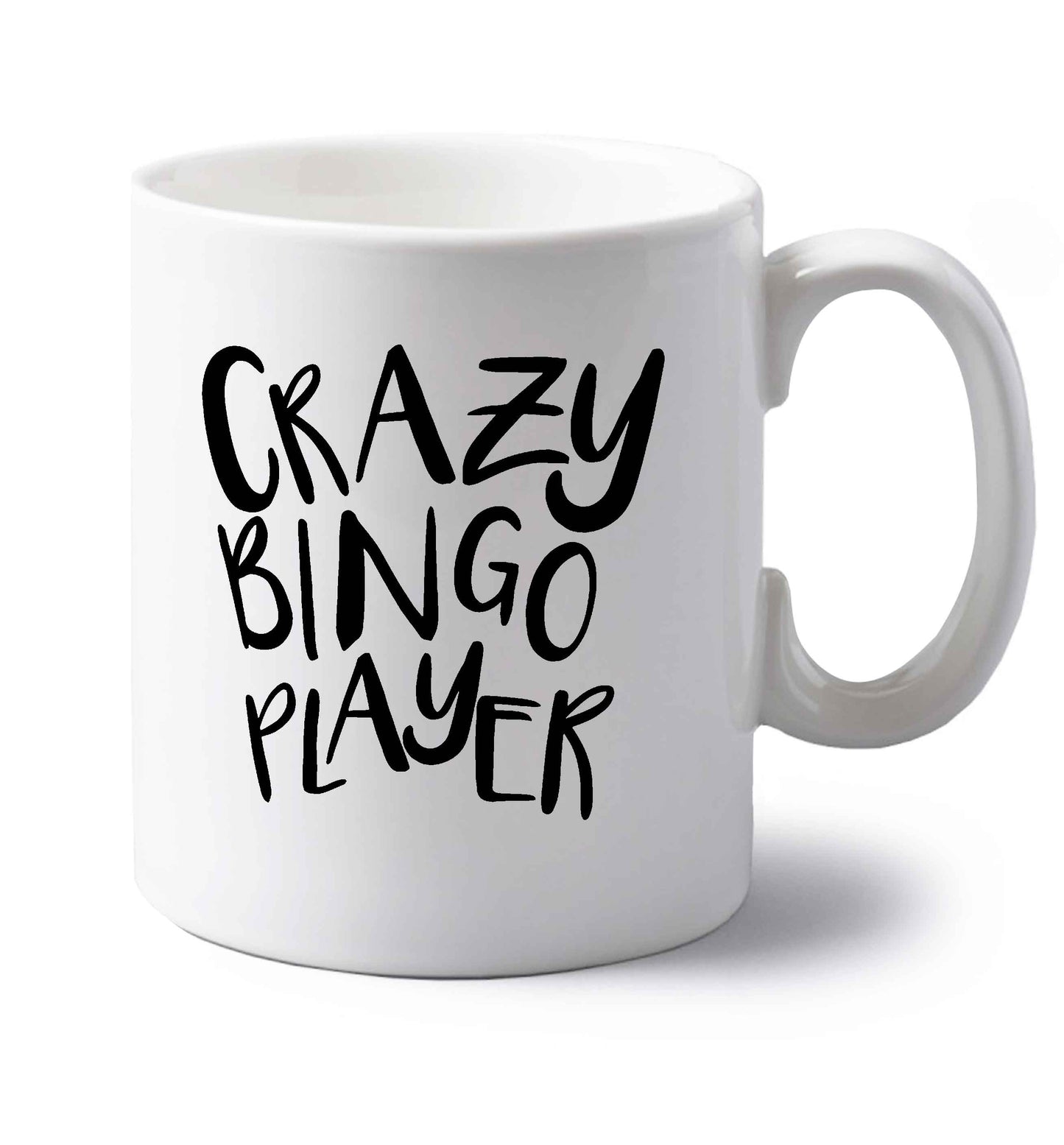 Crazy bingo player left handed white ceramic mug 