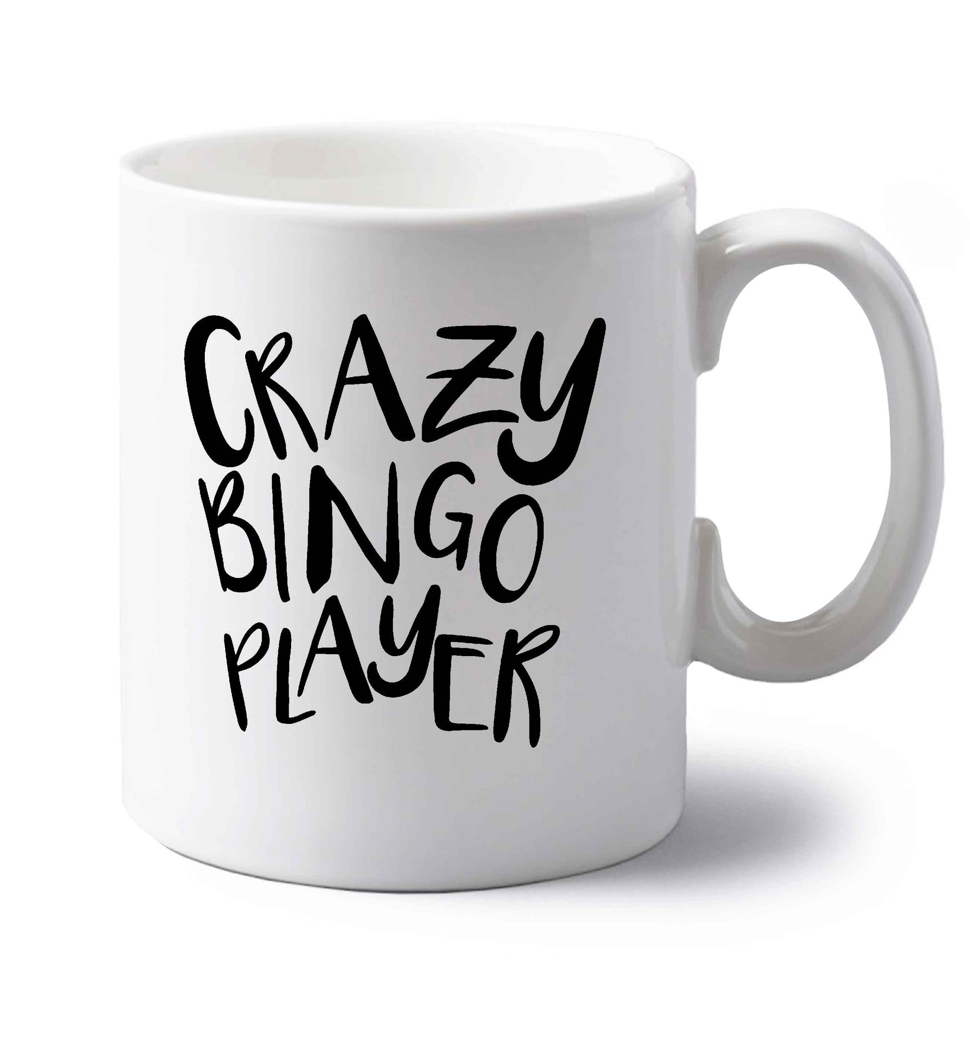 Crazy bingo player left handed white ceramic mug 