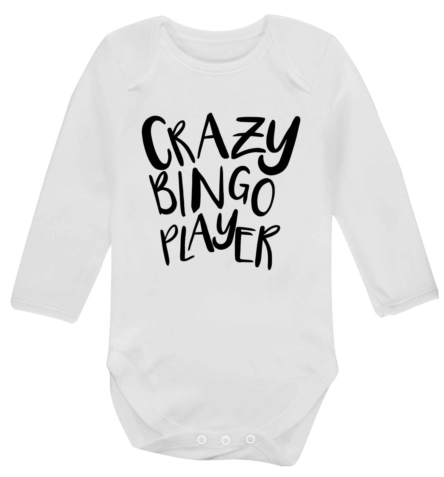 Crazy bingo player Baby Vest long sleeved white 6-12 months