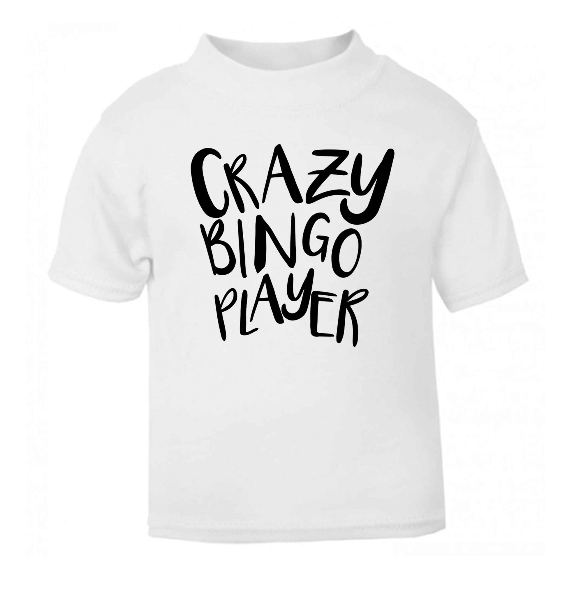 Crazy bingo player white Baby Toddler Tshirt 2 Years